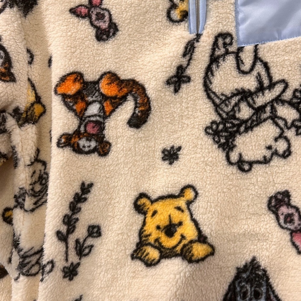 Disney Winnie the Pooh Pullover XS Fleece Quarter Zip Sweatshirt - Picture 8 of 11